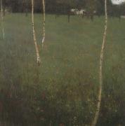 Gustav Klimt Farmhouse with Birch Trees (mk20) oil on canvas